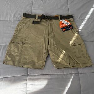 Men's Khaki Cargo Shorts with Belt